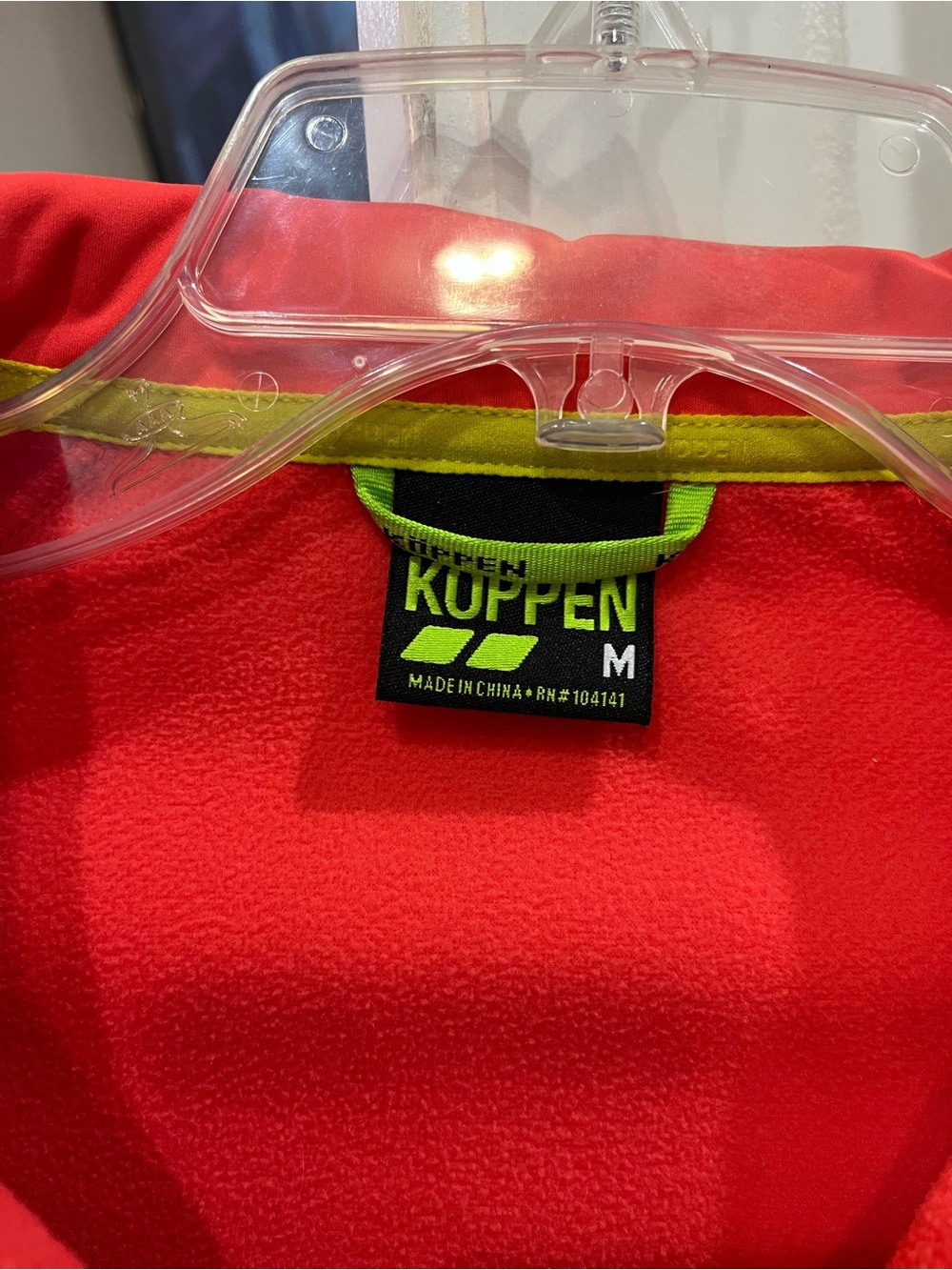 Koppen Women’s Athletic Workout Outdoor Training Neon Coral Long Sleeve Jacket - Picture 3 of 7
